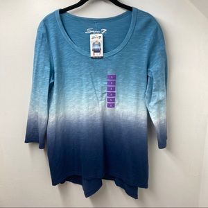 Seven7 Blue Dip Dye T Shirt Womens Size S